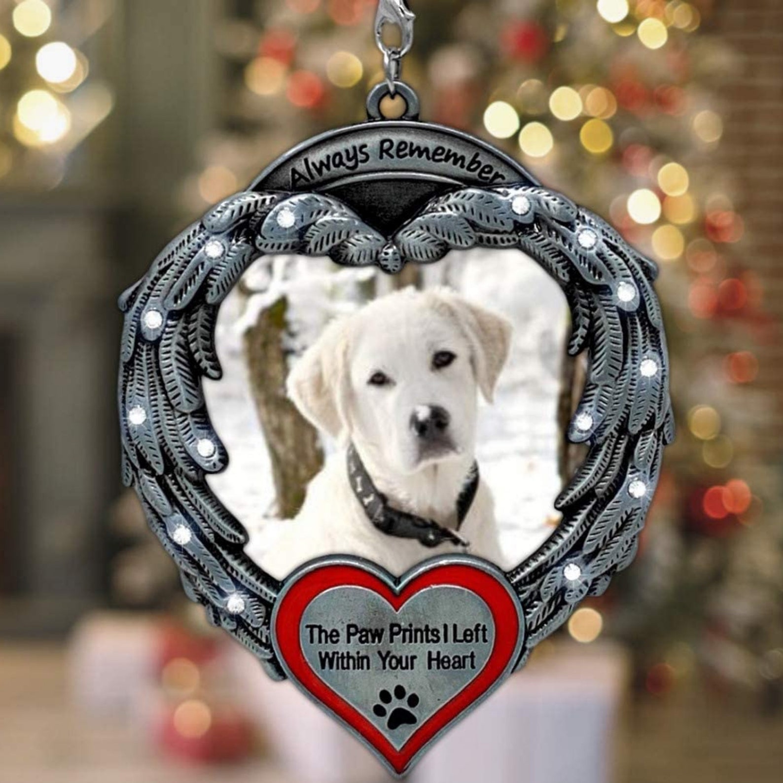 Pet Memorial Photo Ornament Always Remember The Paw Prints I Etsy