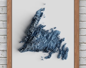 Newfoundland Relief Map | Printable Decor