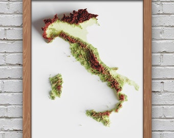 Italy Relief Map | Printable Decor