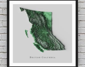 British Columbia Relief Map | Printable Decor