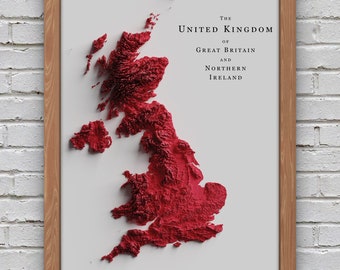 United Kingdom Relief Map | Printable Decor