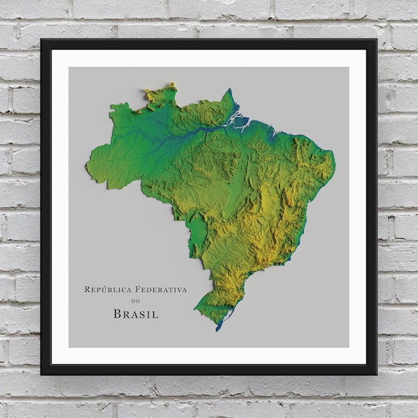 Brazil Relief Map | Printable Decor