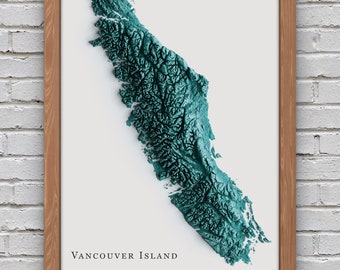 Vancouver Island Relief Map | Printable Decor