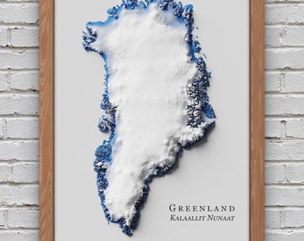 Greenland Relief Map | Printable Decor