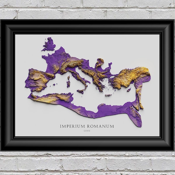 Roman Empire Relief Map | Printable Decor