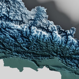 Nepal Relief Map | Printable Decor - Etsy