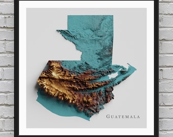 Guatemala Relief Map | Printable Decor