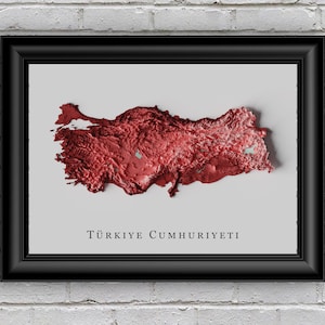 Türkei Reliefkarte | Druckbares Dekor