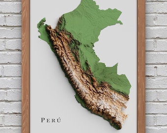 Peru Relief Map | Printable Decor