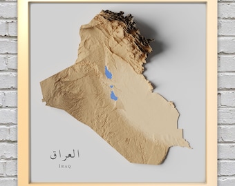 Iraq Relief Map | Printable Decor