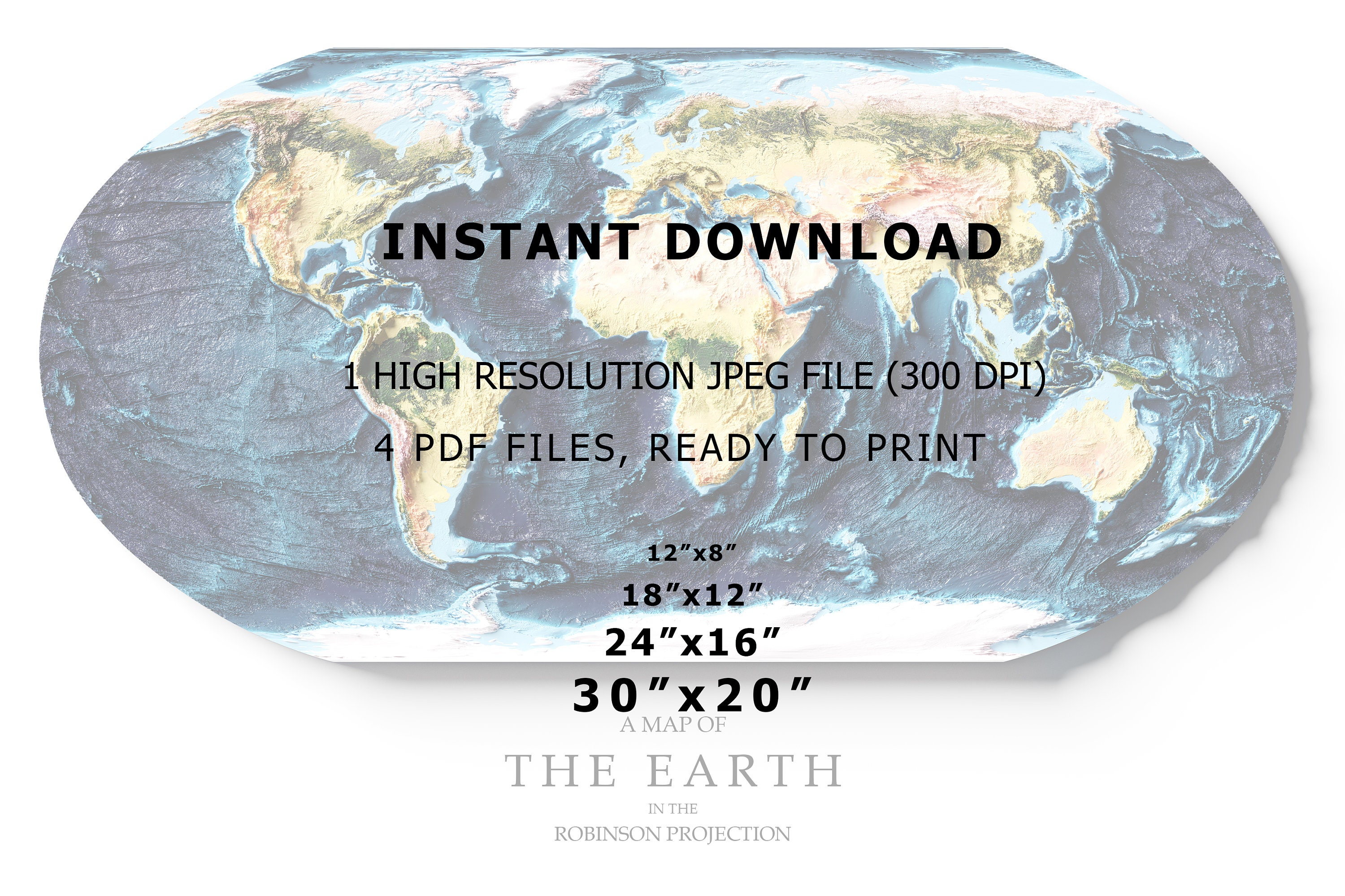 A Map of the Earth | Printable Decor - Etsy