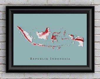 Indonesia Relief Map | Printable Decor