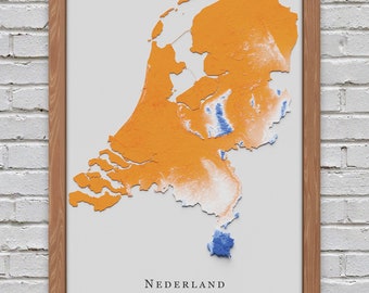 The Netherlands Relief Map | Printable Decor