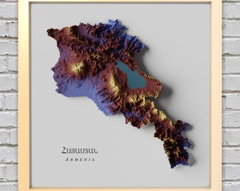 Armenia Relief Map | Printable Decor