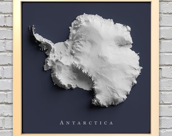 Antarctica Relief Map | Printable Decor