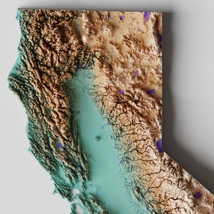 California Relief Map | Printable Decor - Etsy