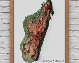 Madagascar Relief Map | Printable Decor