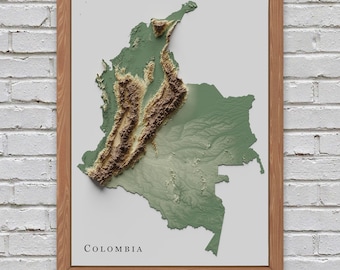 Colombia Relief Map | Printable Decor