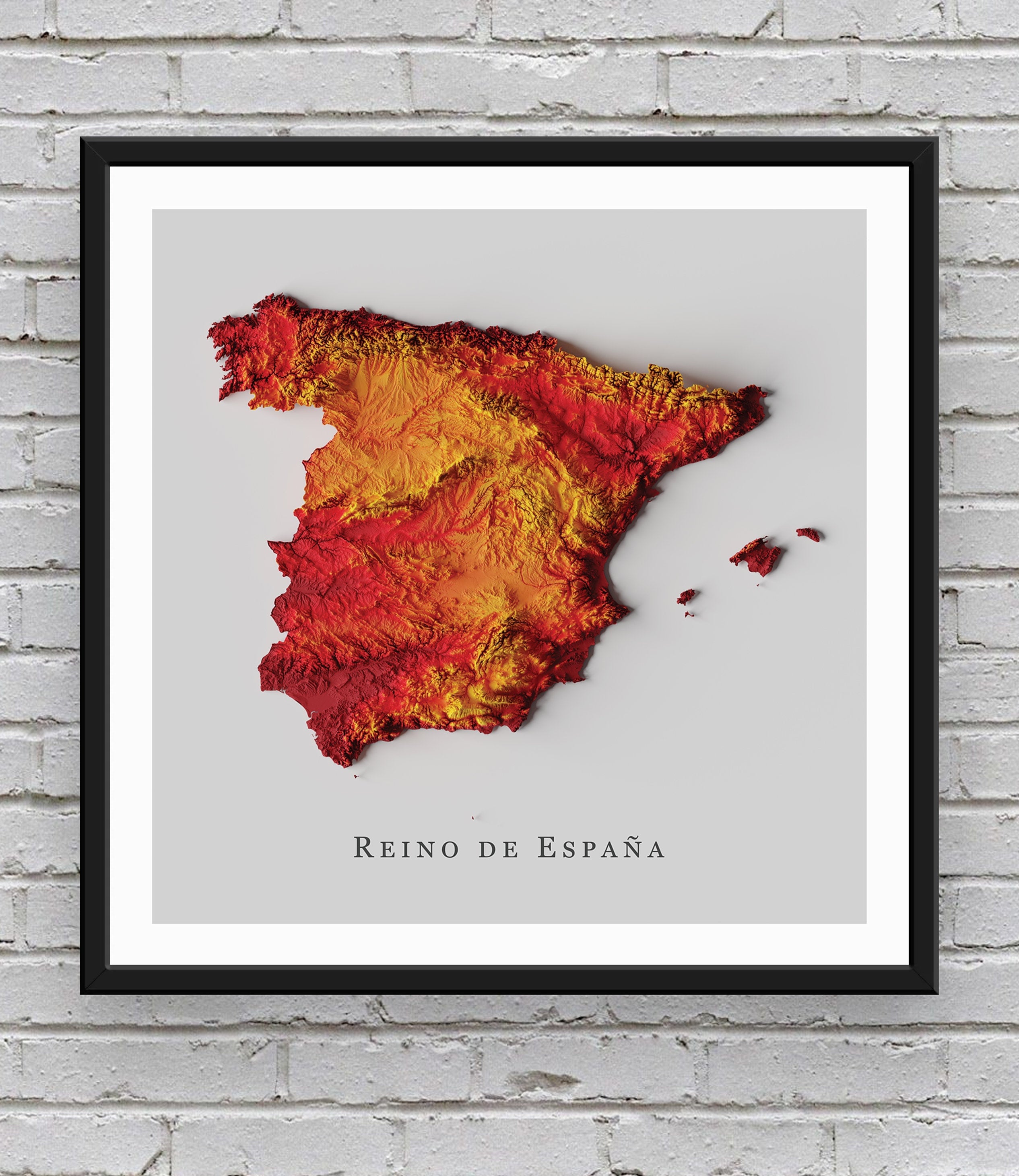 Spain Relief Map | Printable Decor