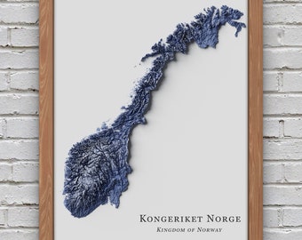 Norway Relief Map | Printable Decor