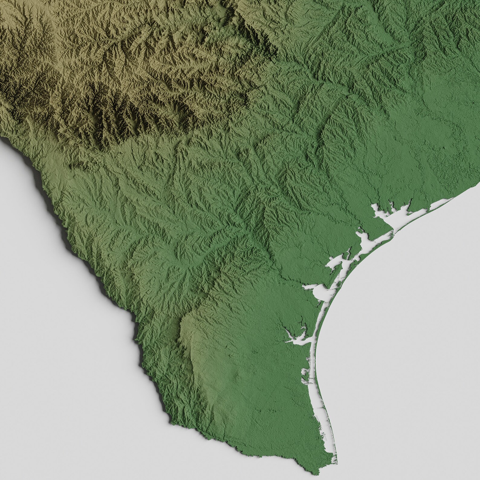 Texas Relief Map Printable Decor Etsy