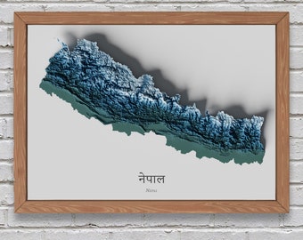 Nepal Relief Map | Printable Decor