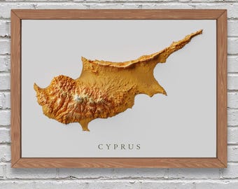 Cyprus Relief Map | Printable Decor