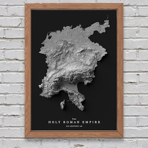 Holy Roman Empire Relief Map | Printable Decor