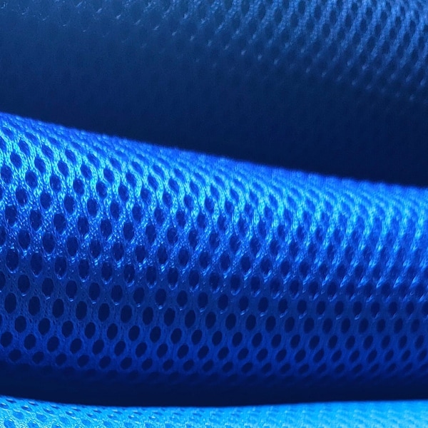 Blue Diamond Mesh Stretch Polyester Fabric by the Yards Big Hole 0.5'' Spandex Fishnet Fabric Wide 58'' Air File Fabric 19 Different