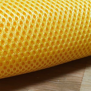 Yellow Diamond Mesh Stretch Polyester Fabric by the Yards Big Hole 0.5&#39;&#39; Spandex Fishnet Fabric Wide 58&#39;&#39; Air File Fabric 19 Different Color