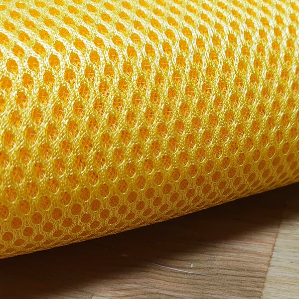 Yellow Diamond Mesh Stretch Polyester Fabric by the Yards Big Hole 0.5'' Spandex Fishnet Fabric Wide 58'' Air File Fabric 19 Different Color