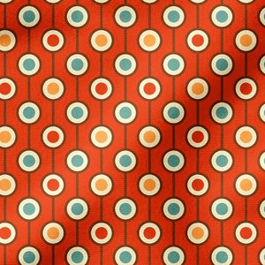 177 | 1950's 1960's Retro Geometric Fabric by The Yard, Orange and Brown Fabric Upholstery Furniture Drapery Sofa Chair Pillow Vintage Decor