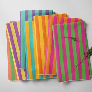 Candy Stripes – Bold Striped Rainbow Fabric Bundle for Playful Projects Fabric by The Yards, Vintage Fabric, Sewing Fabric, Print Fabric