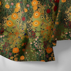 Vintage Botanical Garden Print Fabric by the yards, 142 cm Wide, Stain-Resistant, Home Décor & Craft Fabric
