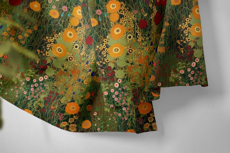 Vintage Botanical Garden Print Fabric by the yards, 142 cm Wide, Stain-Resistant, Home Décor & Craft Fabric