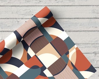 Mid Century Geometric Honeycomb Polyester Fabric: Retro Modern Print