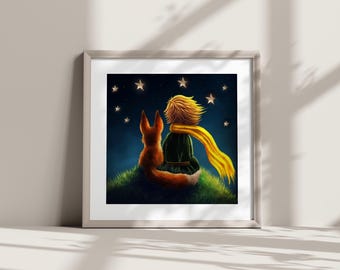 Little Prince Fabric Poster: Children's Wall Art, Pillow Cushion Fabric