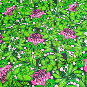 10 | 40&#39;s 50&#39;s 60&#39;s Retro Colorful Flowers Fabric by The Yard | Vintage Decor | Polyester | Furniture Upholstery Fabric | Drapery 55&#39;&#39; wide