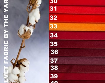55 Color Cotton Velvet Fabric by the Yard – Premium Upholstery Velvet Fabric for Sewing, Curtains & Home Decor