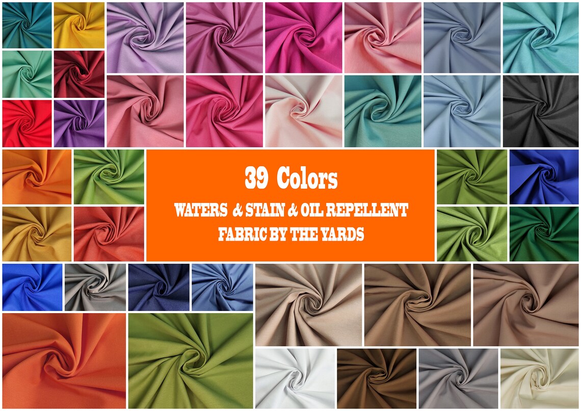 Waterproof Fabric by the Yard 39 Colours 70 Wide 180 Etsy