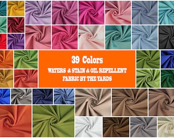 Waterproof Fabric by the yard | 39 Colours, 70&quot; wide 180 cm-Cotton Canvas Fabric-Furniture Fabric-Solid Outdoor Anti-UV Waterproof Fabric