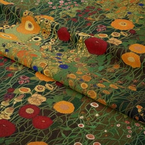 Vintage Botanical Garden Print Fabric by the yards, 142 cm Wide, Stain-Resistant, Home Décor & Craft Fabric