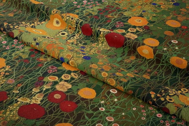 Vintage Botanical Garden Print Fabric by the yards, 142 cm Wide, Stain-Resistant, Home Décor & Craft Fabric