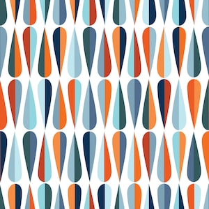 66 | 1950&#39;s 1960&#39;s Retro Colorful Geometric Fabric by The Yard | Vintage Fabric | PES Fabric | Furniture Upholstery Fabric | Sewing Fabric