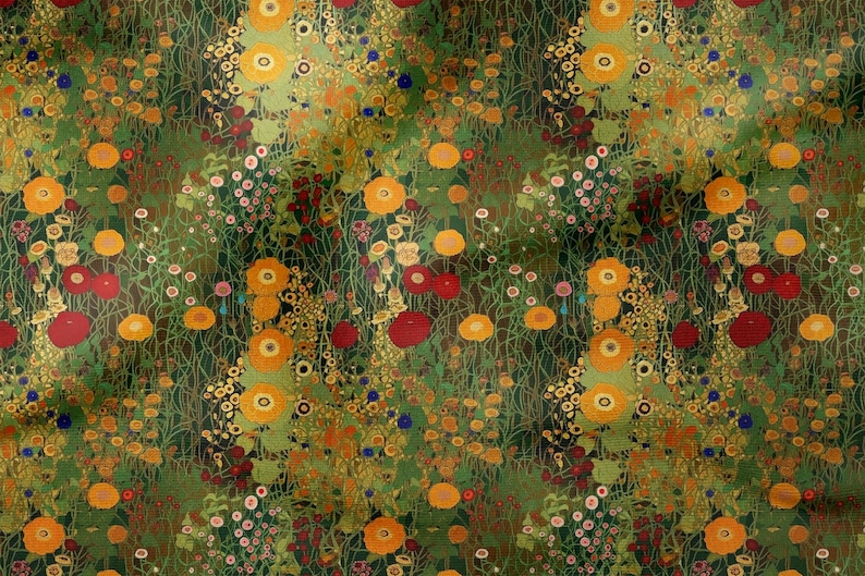 Vintage Botanical Garden Print Fabric by the yards, 142 cm Wide, Stain-Resistant, Home Décor & Craft Fabric
