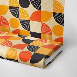 167 | 1950&#39;s 1960&#39;s Retro Bunt Geometrische Stoff Meterware | Vintage Stoff | Home Deko Print Stoff | Nähstoff | Vorhang