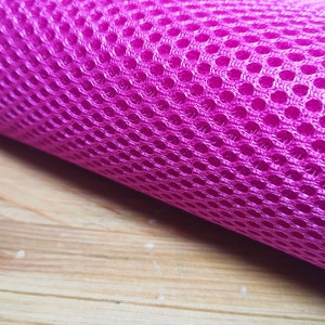 Fushia Diamond Mesh Stretch Polyester Fabric by the Yards Big Hole 0.5&#39;&#39; Spandex Fishnet Fabric Wide 58&#39;&#39; Air File Fabric 19 Diferente