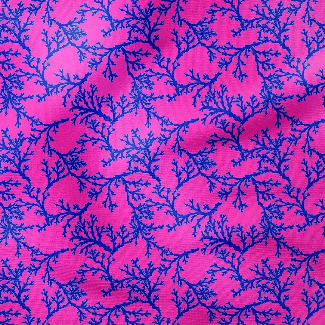 94 Summer Fabricsea Coral Fabric by the Yardvintage Etsy