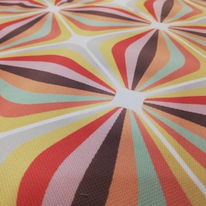 21 | 1950&#39;s 1960&#39;s Retro Colorful Geometric Fabric by The Yard | Vintage Fabric | Polyester Fabric | Print Fabric | Sewing Fabric | Curtain