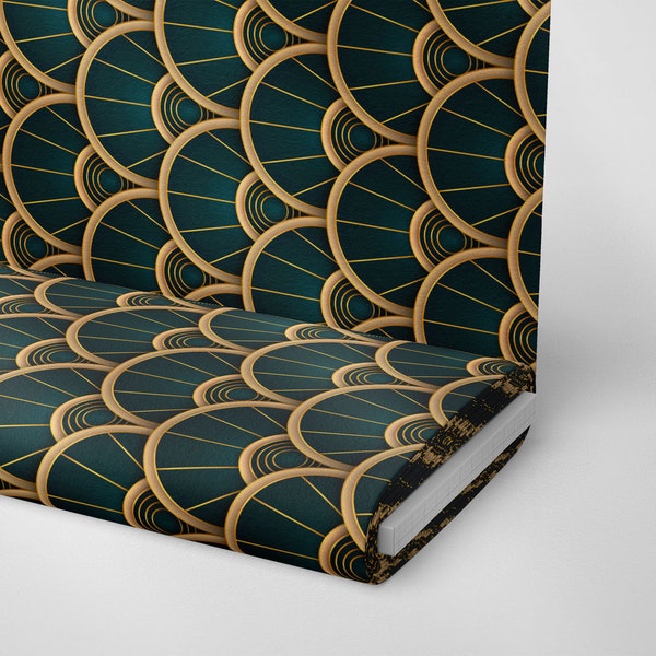 Art deco style fabrics  | Gold  Geometric upholstery fabric by the yards | Furniture Drapery Sofa Chair Pillow, Vintage Decor